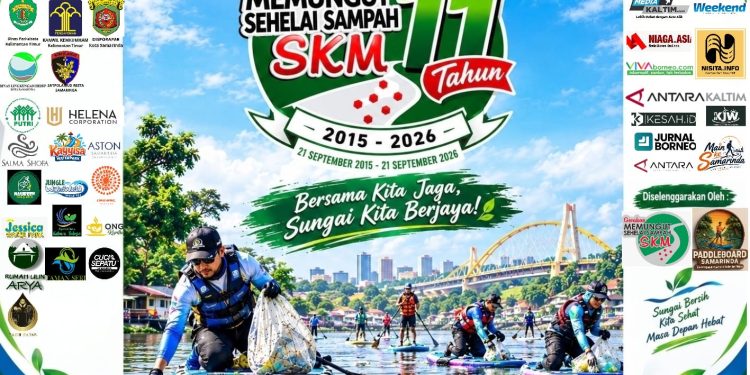 Peringati HUT Ke-11 dan Hari Sungai Sedunia, GMSSKM Samarinda Gelar Lomba Pungut Sampah Berbasis Paddleboard